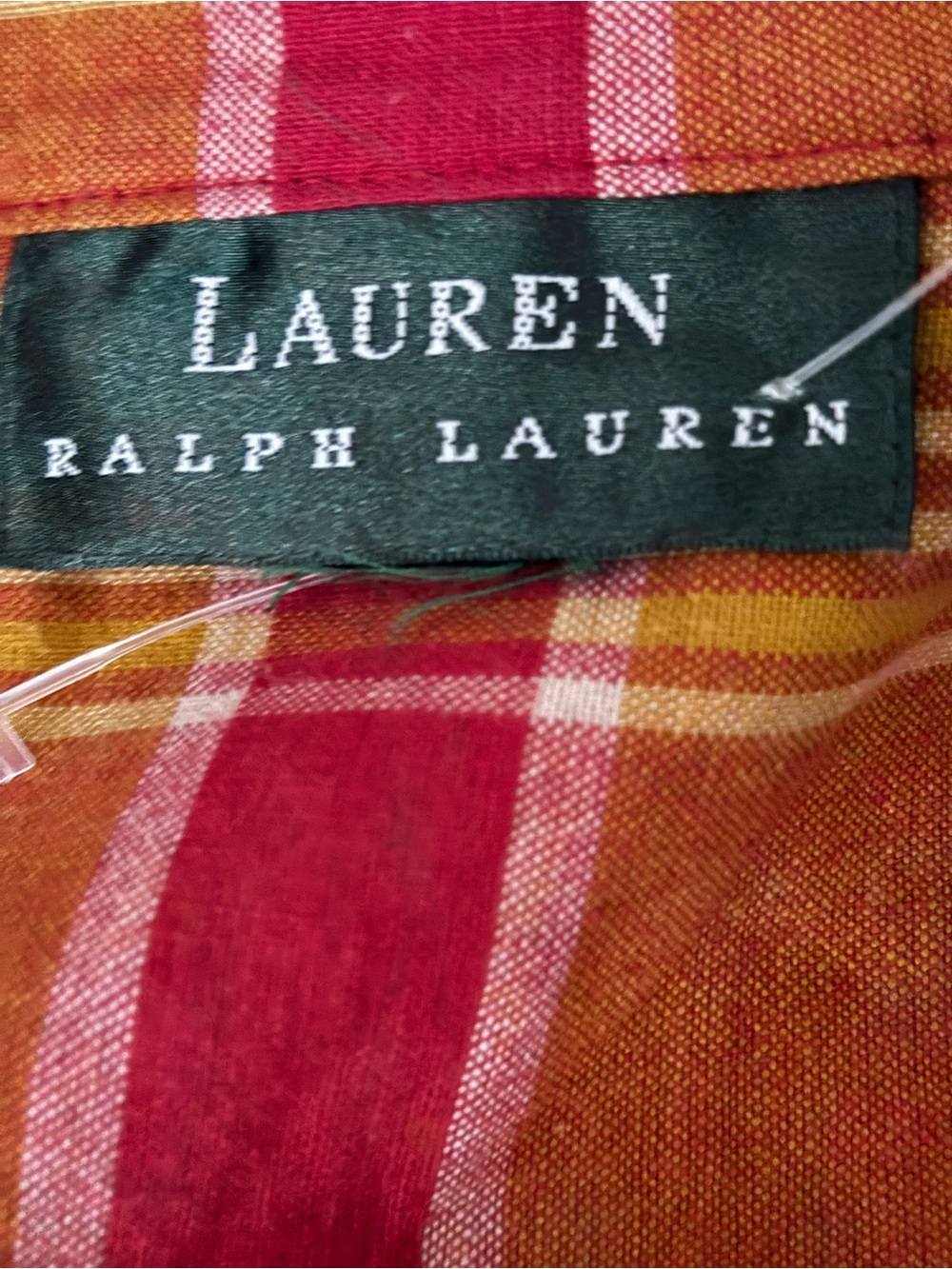 Lauren Ralph Lauren Women’s Plaid Button-Up Shirt - Red/Yellow - Picture 4 of 4